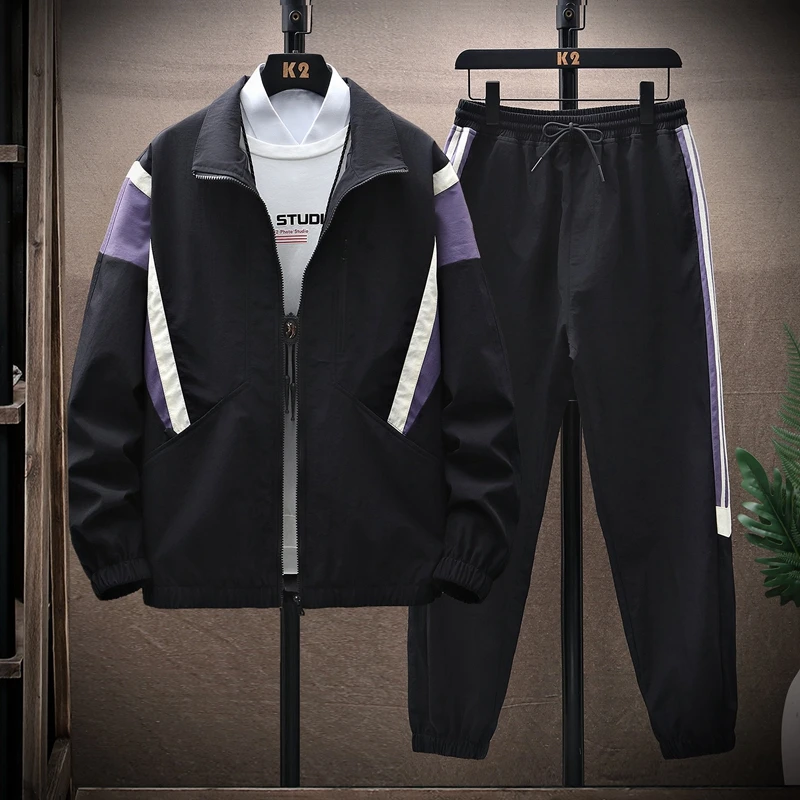 

Workwear Jacket Men's Suit Clothes2022Spring New Trendy Men's Clothing Set Color Matching Stitching Suit