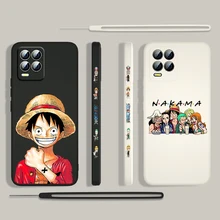 Cute ONE PIECE Dessert For OPPO Realme 50i 50A 9i 8 6 Pro Find X3 Lite GT Master A9 2020 Liquid Left Rope Phone Case Capa Cover