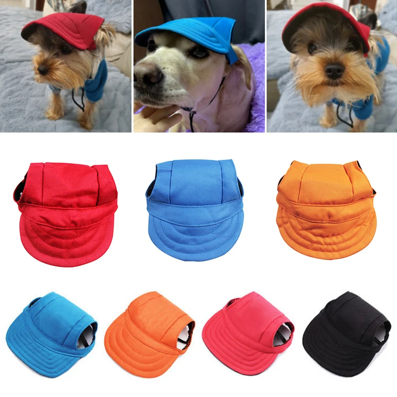 Уличная шапка для собак и кошек, регулируемая Строительная Солнцезащитная шапка с отверстиями для ушей, дышащая шапка для собак на шнурке, т...
