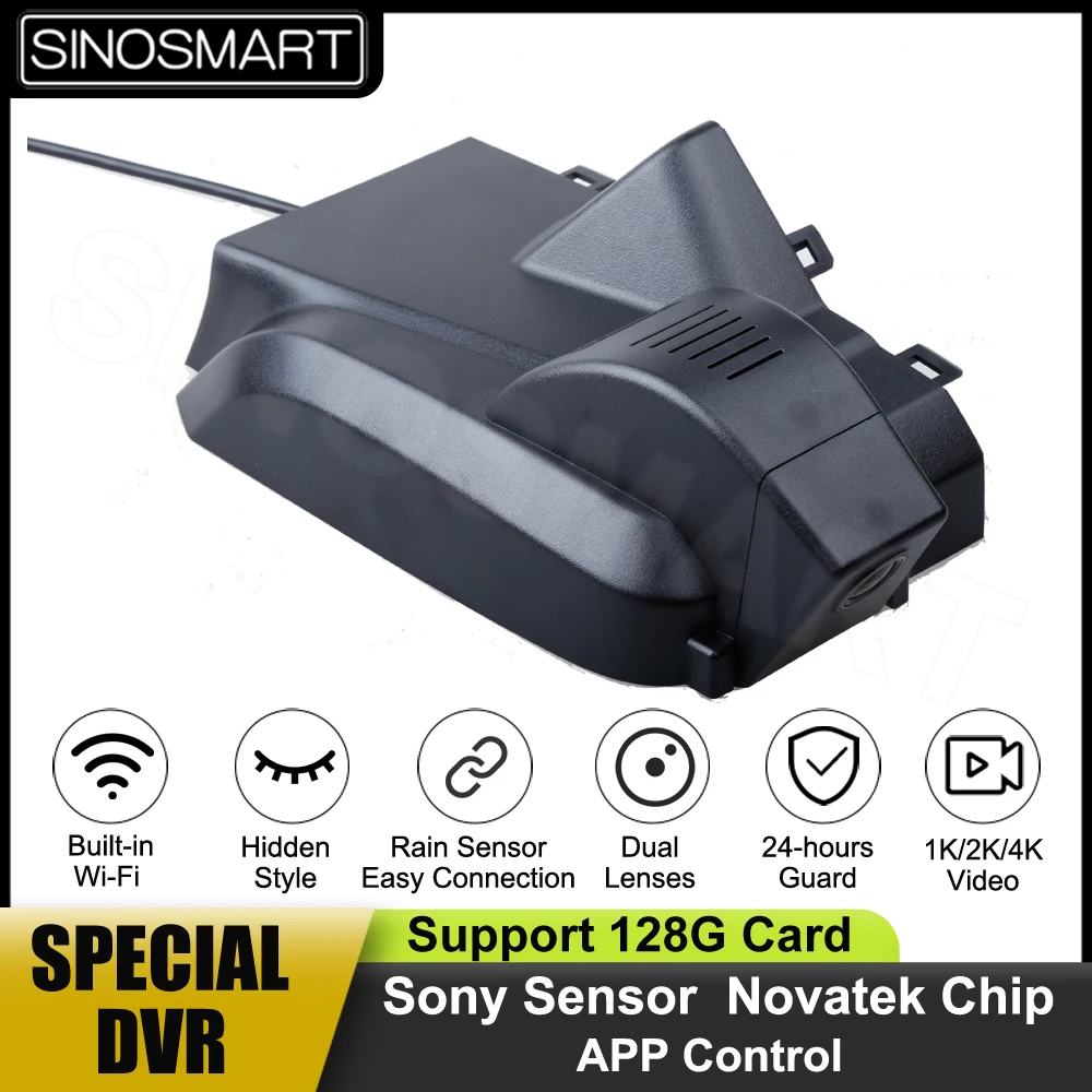 SINOSMART 1080P видеорегистратор для автомобиля камера циклическая запись для Geely Atlas PRO STAR ZONE приложение WIFI управление SONY IMX307 USB по умолчанию