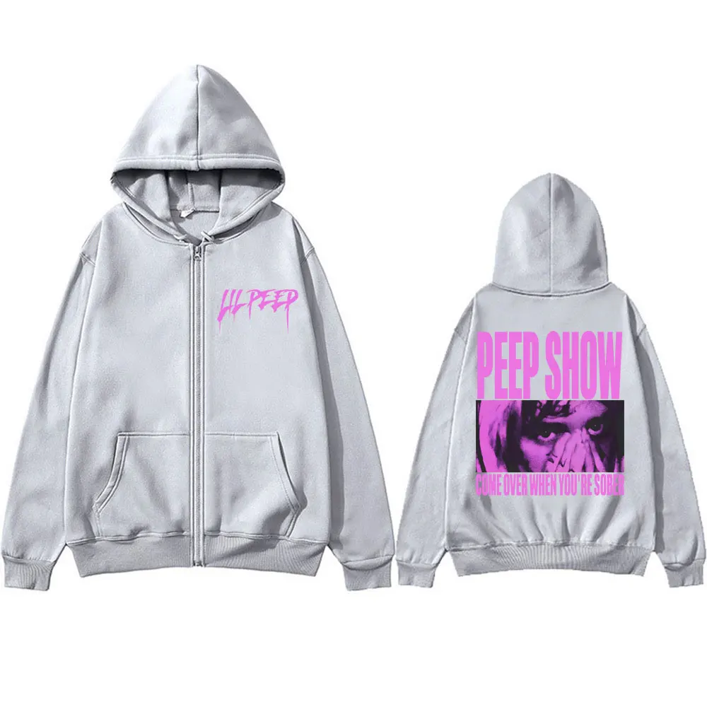 Рэпер Lil Peep Show Толстовка на молнии Модный винтажный кардиган в стиле Харадзюку