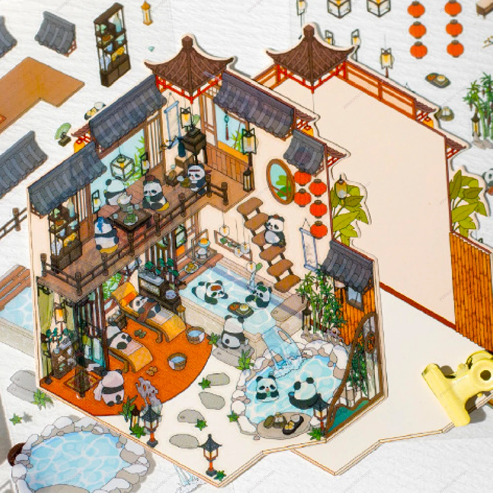 Милая Крестьянская Китайская Миниатюрная Сцена 3D Наклейки Сделай Сам