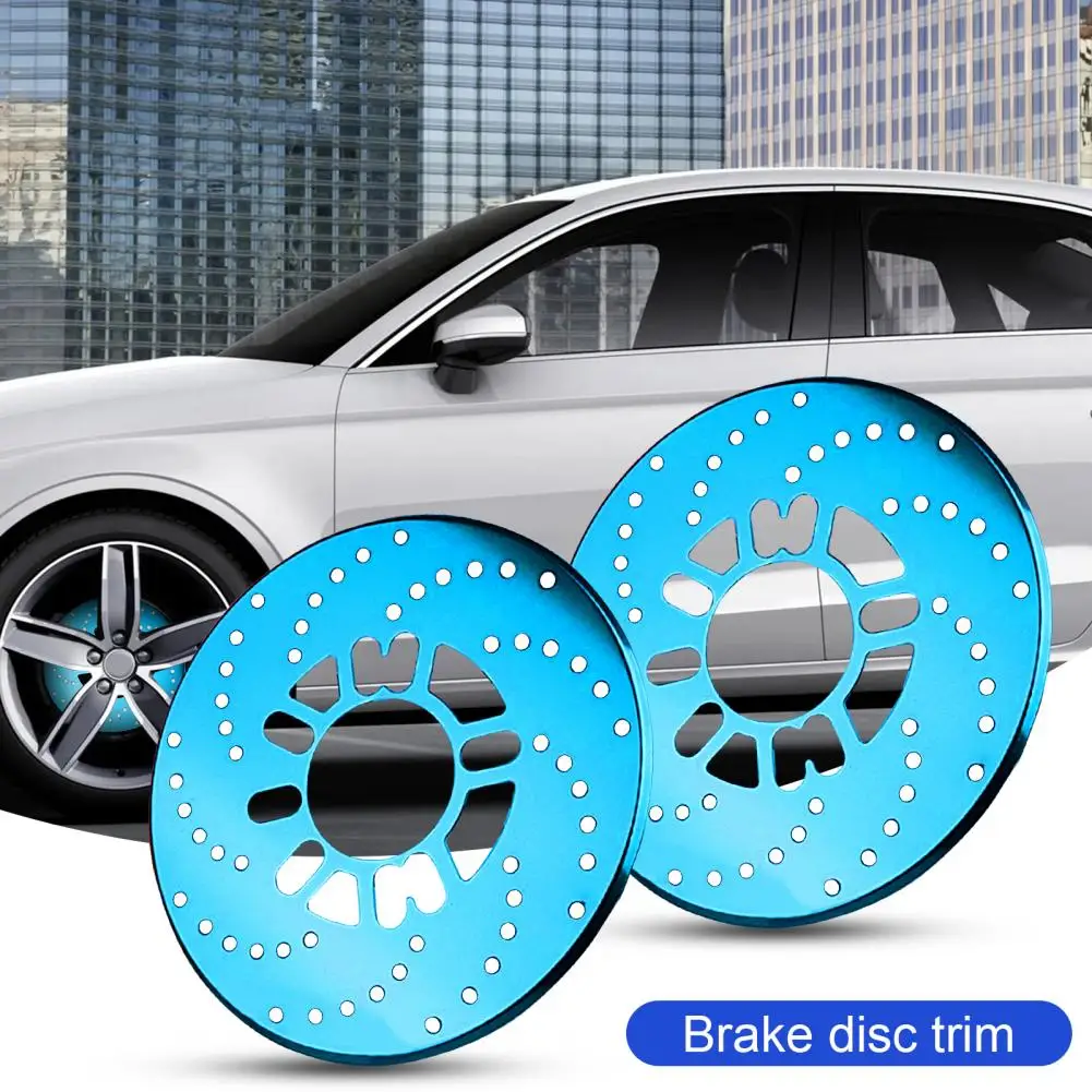 

Solid 2Pcs Convenient High Hardness Brake Disc Piece Bright-colored Brake Cover Beautify for Vehicle