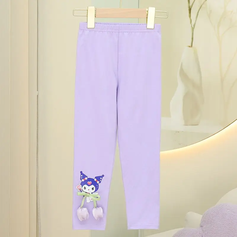 Леггинсы Kuromi Sanrio Cinnamoroll My Melody весенне-осенняя тонкая детская одежда для девочек