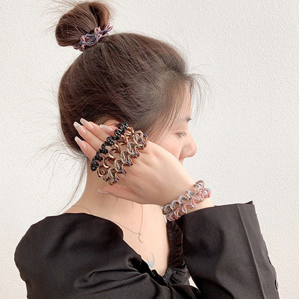 

1Pcs Telephone Wire Elastic Hair Bands Small Rubber Bands for Women Ponytail Holder Hair Ties Hair Accessories