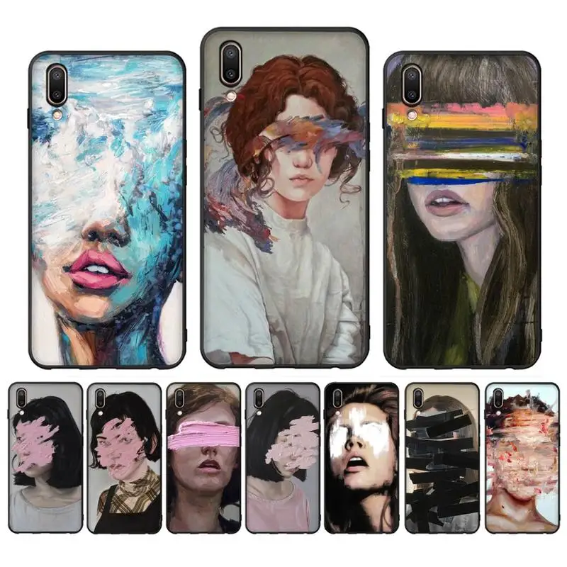 

Eye-catching girl oil painting Phone Case for Vivo Y91C Y11 17 19 17 67 81 Oppo A9 2020 Realme c3
