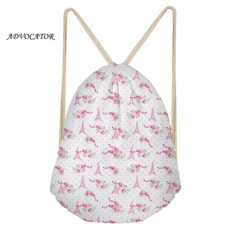 

Женский рюкзак на шнурке с принтом Эйфелевой башни