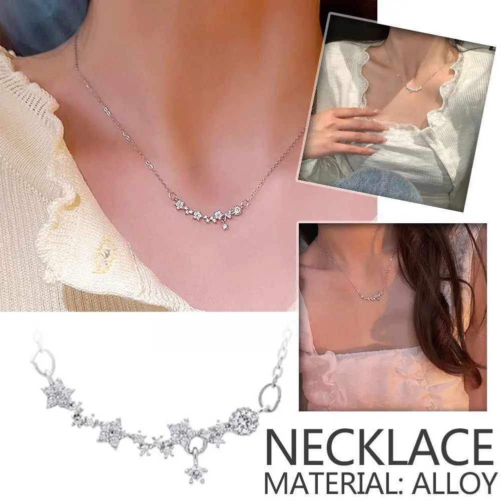 Изысканное ожерелье с цветком цветущего цветка для женщин цепочка до ключицы с кристаллом циркония Роскошная Свадебная романтическая бижутерия N8E2