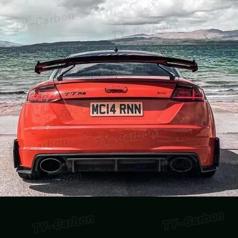 Стандартный задний диффузор TTRS для Audi TT MK3, диффузор заднего бампера из натурального углеродного волокна, разветвитель губ, спойлер 2015-2019