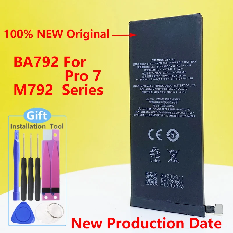

NEW Original BA793 For Meizu Pro 7 Plus Battery M793H/M793M/M793Q BA792 For Meizu Pro 7 Battery M792H/M792Q/M792C + Gift Tools