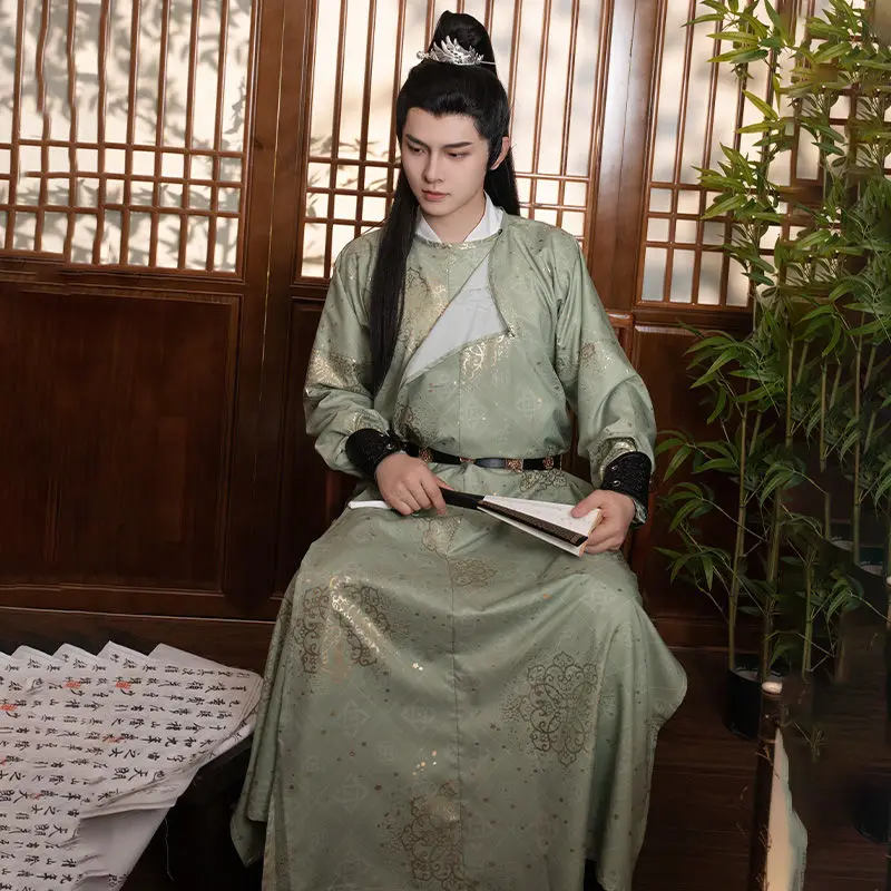 Оригинальный позолоченный халат ханьфу с круглым вырезом произведенный в