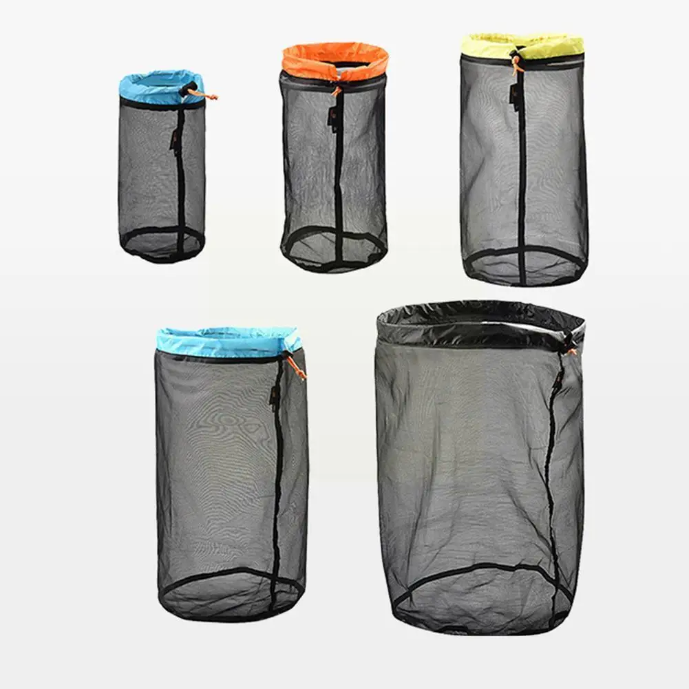 

1PCS Travel Mesh Storage Ultralight Bag Outdoor Drawstring Organizer Camping Stuff Hiking Tool Traveling Accessories Sack M8J9