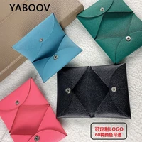 yaboov genuine leather woman and man coin purse credit card package and wallet fold brand designer pocket wallet solid pouch