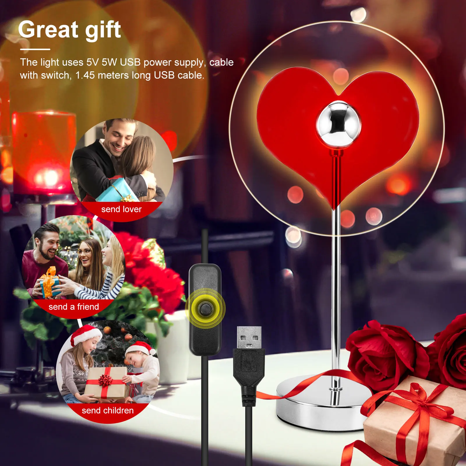 Акриловый Настольный декоративный светодиодный светильник Konesky романтичная