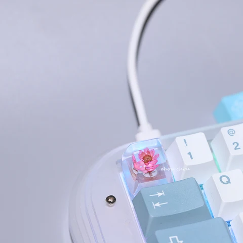Персонализированные декоративные клавиши ручной работы с подсветкой цветка из смолы милый подарок для девочек механическая клавиатура переключатель Cherry MX