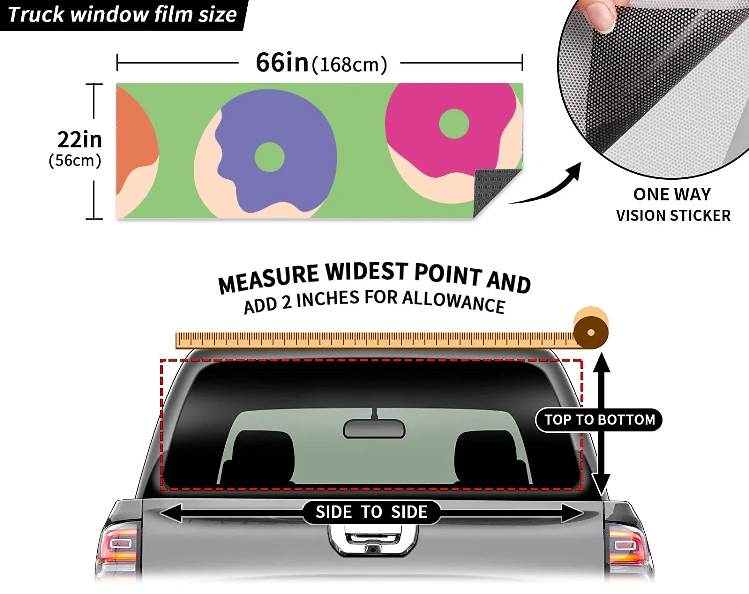 Мультяшные пончики автомобильные аксессуары наклейка на заднее стекло
