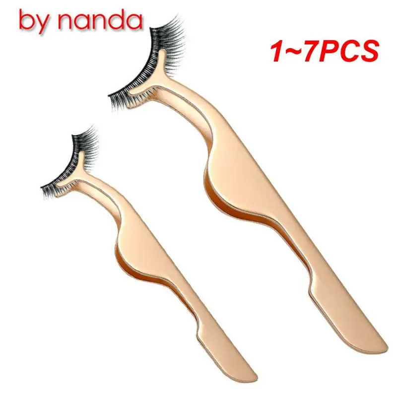 

1~7PCS Stainless Steel Clip Tweezers Nipper False Eyelashes Applicator Tool Eyelash Extension Tweezers Remover Beauty Makeup