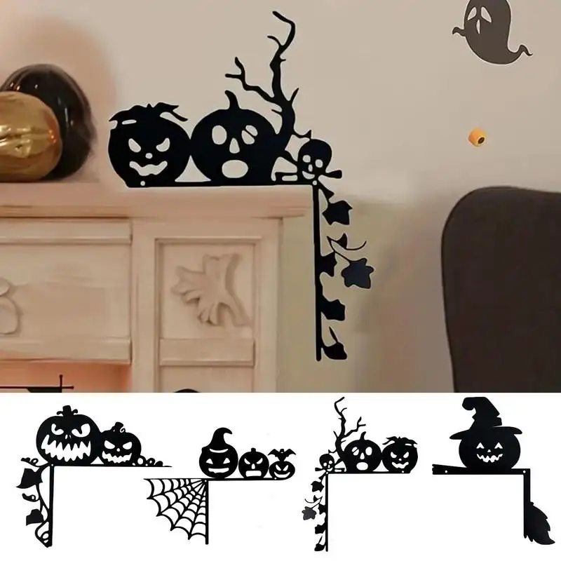 

Halloween Door Corner Sign Pumpkin Spider Web Door Corner Sign Decor Multiuse For Halloween Home And Party Door Decoration