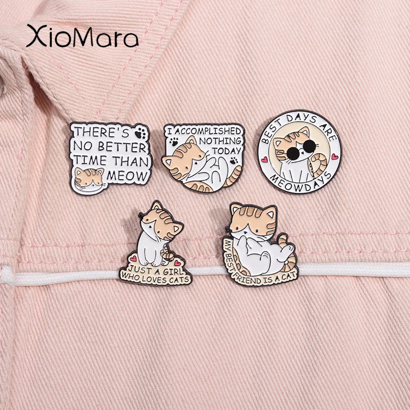 Эмалированная заколка My Best Friend Is Cat лучший день-Meowdays броши в виде кошки значок