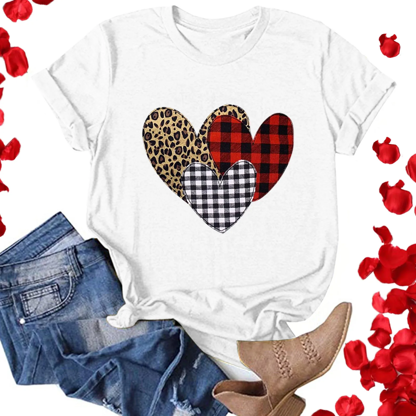 

Women Casual Letter Printing Short Sleeves O-Neck Loose T-Shirt Blouse Tops Lace Puff Sleeve Top Long Summer