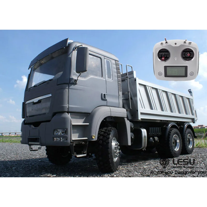 

Lesu 1/14 Man 3 Axles Rc Dump Truck 6X6 Hydraulic Remote Control Car For Diy Tamiyaya Model Motor Esc Radio