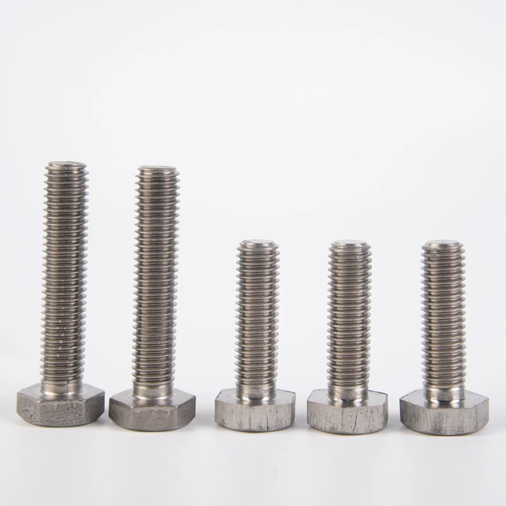 

M6/8/10/12/14/16 x 10-100mm Thread Length TA2 GR2 Ti Titanium Hex Head Screw Bolts Anti Acid Corrosion