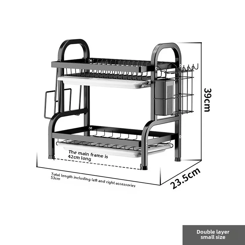2-уровневая компактная полка для сушки посуды нержавеющий органайзер хранения