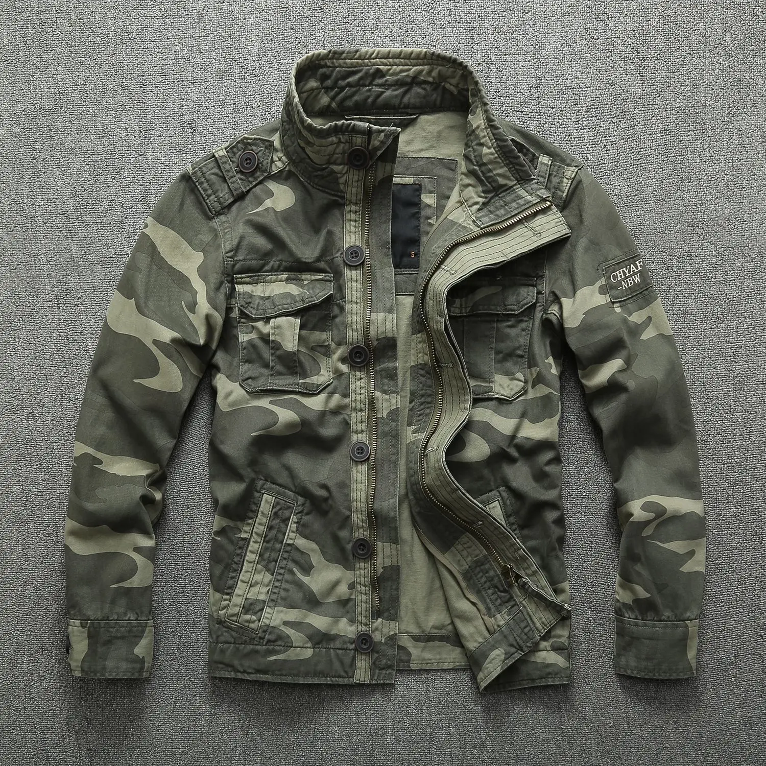 Camouflage Military Denim Jacket Men's Outdoor Casual Cotton Comfortable Multi-pocket Jacket Army Combat Tactical Jacket Men