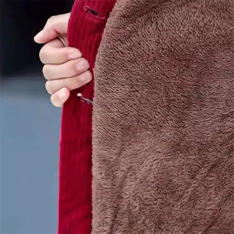 New Women Jacket Winter Fleece Thicke Corduroy Outerwear Parker Female Hooded Cotton Padded Coat Clothes 5XL Women Basic Coats