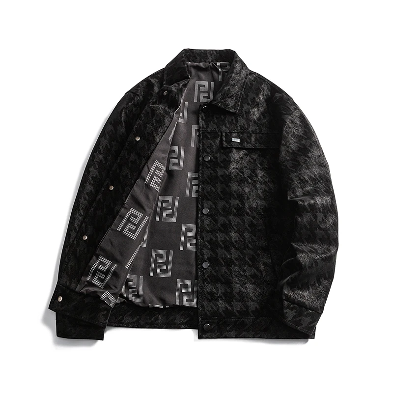 Осень Зима На открытом воздухе Мужские клетчатые свободные топы с большими