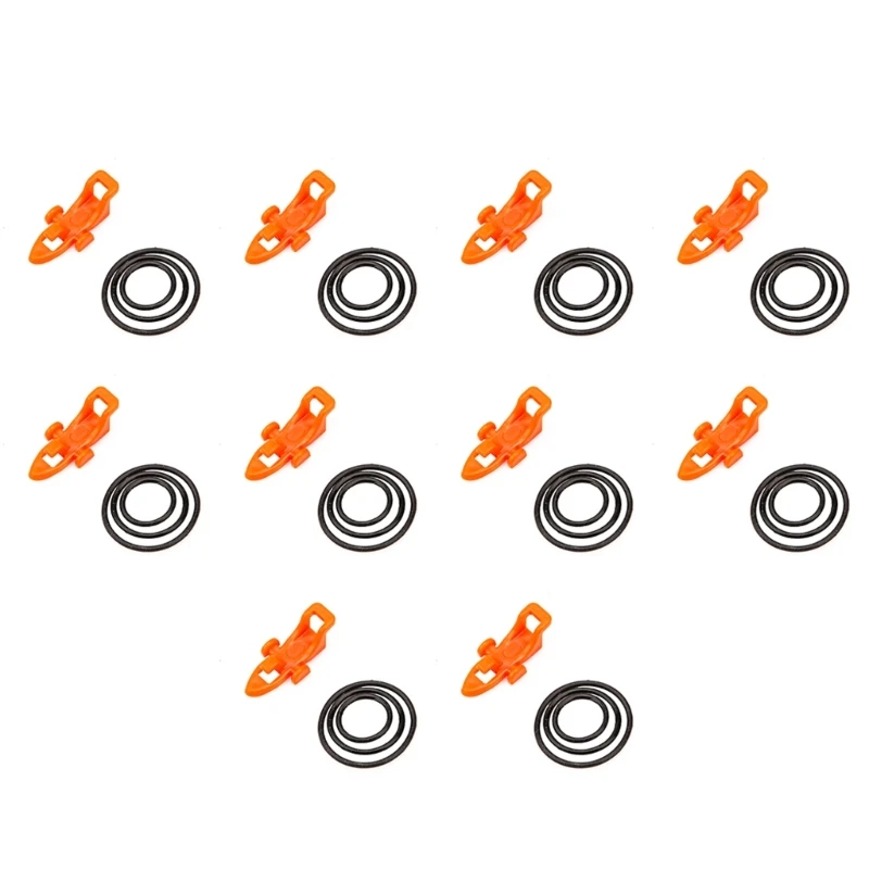 

10x Easy Adjustable Fishing Pole Hook Keeper for w/ 3 Size Elastic Rings Lure Ho