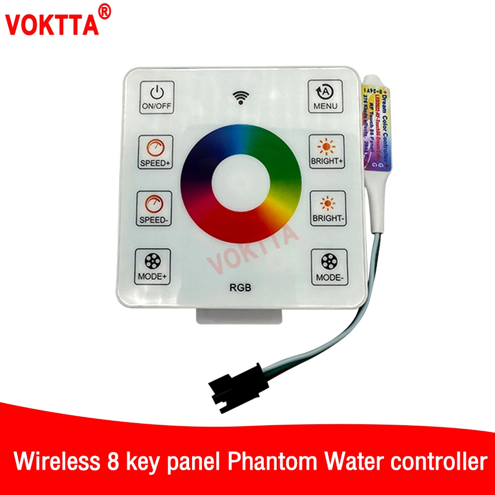 

DC5-24V 8Keys Touch Panel LED controller For WS2812B WS2811 Single Color CCT RGB Running Water Flowing Horse Race LED Strip