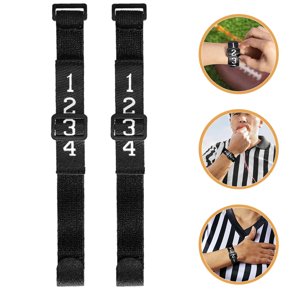 

2 Pcs Football Numbered Band Referee Accessories Soccer Indicator Gear Wristband Plastic Official