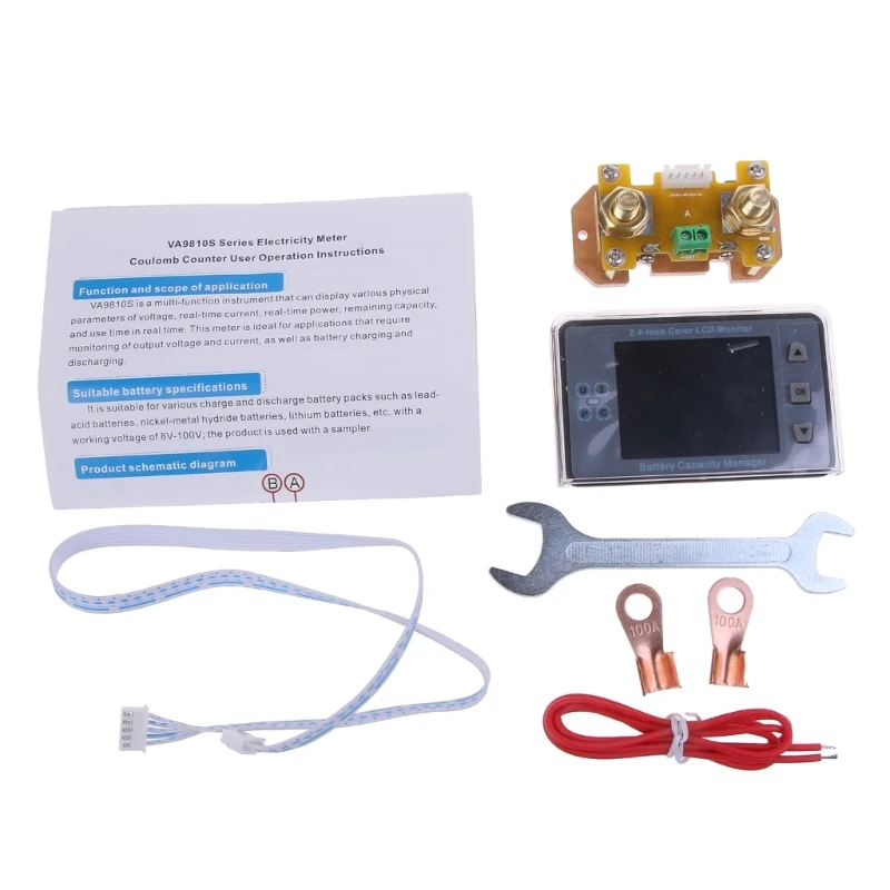 

500A Monitor,RV Monitor with Shunt Support High/Low Voltages Programmable Alarm for 8-100V