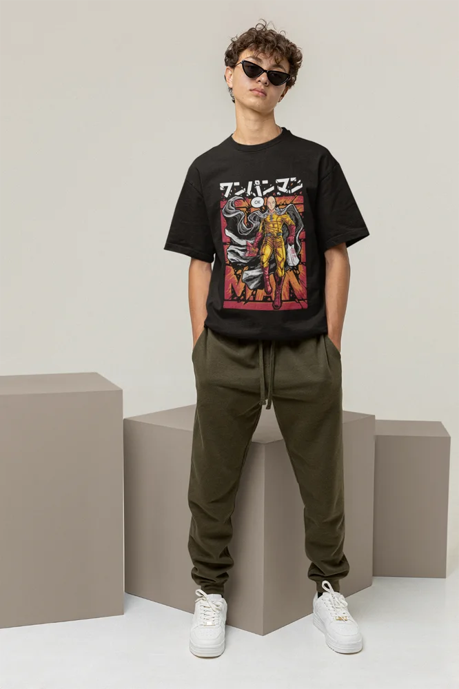 Футболка с надписью One Punch Man