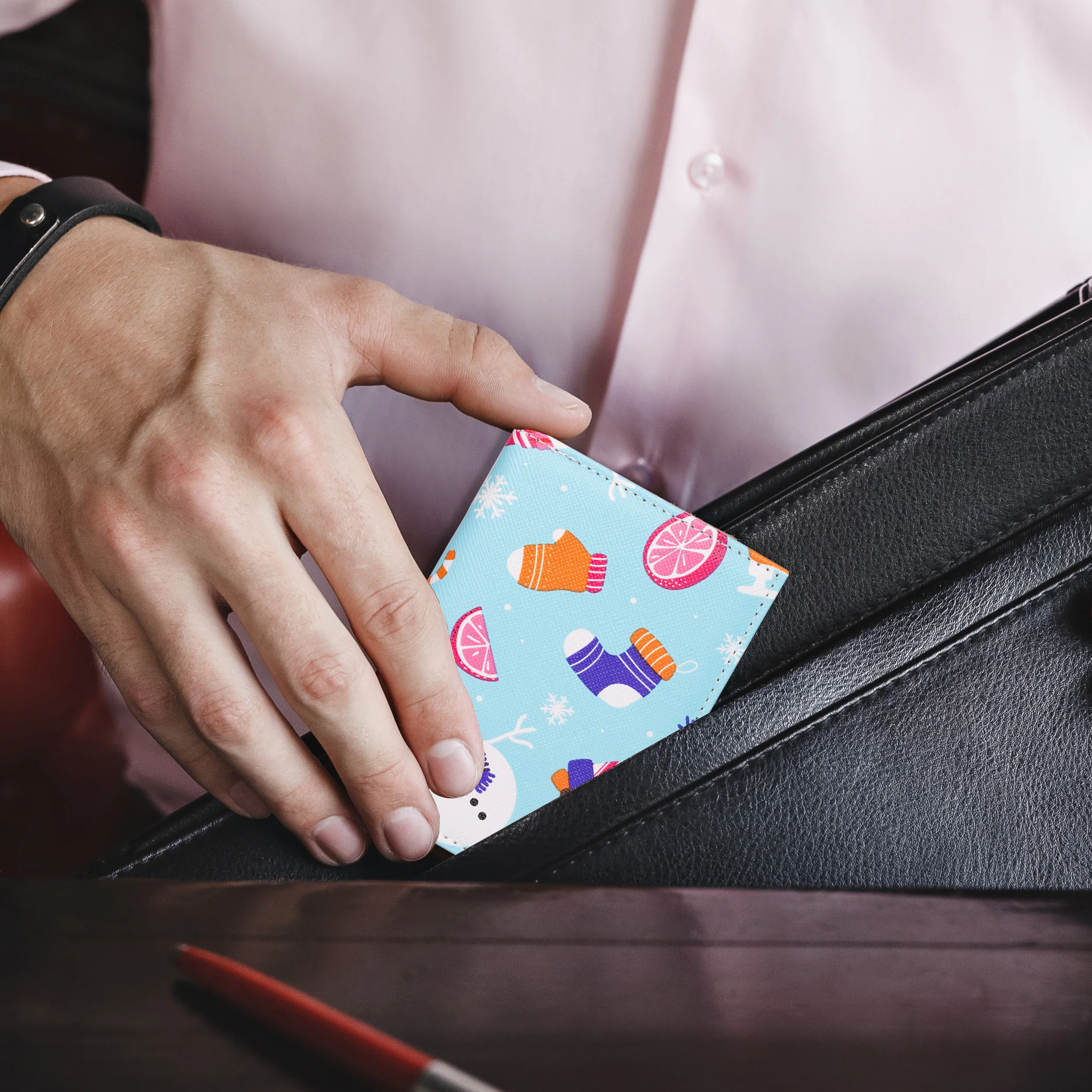 Кошелек с мультяшным рождественским принтом Симпатичная модная сумка из