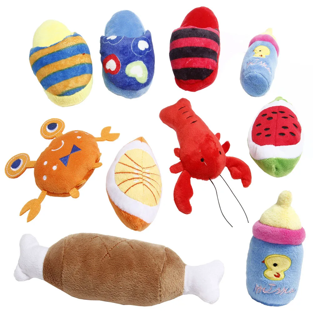 

Puppy Dog Plush Squeaky Toys for Small Medium Dogs Bone Aggressive Chewers for Pet Cat Products Puppy Accessories
