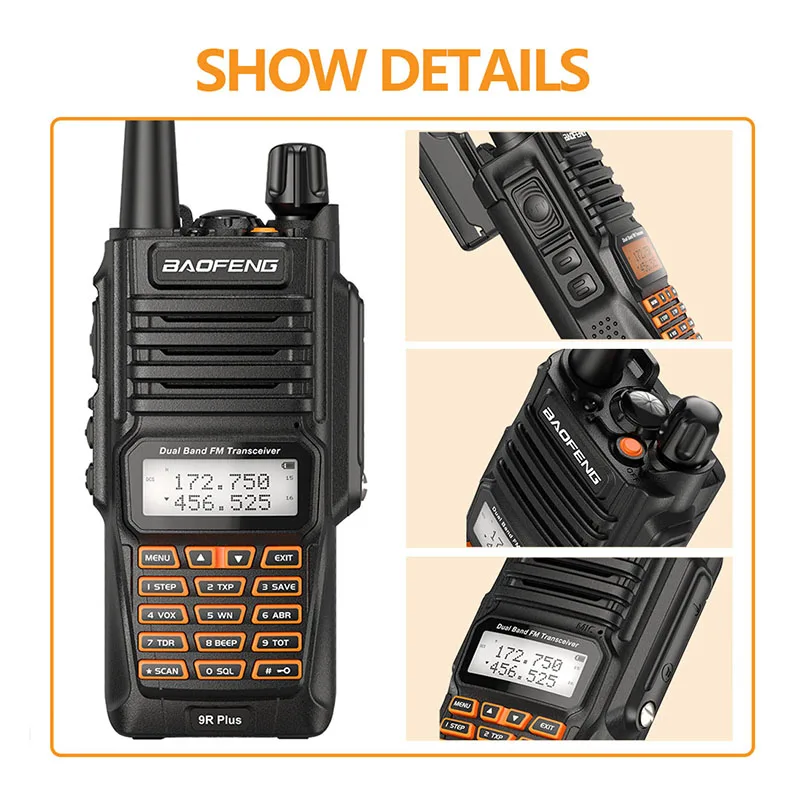 Baofeng UV-9R Plus Водонепроницаемая рация UV9Rplus Двухдиапазонная портативная CB