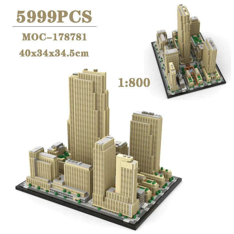 Классические строительные блоки MOC-178781 небоскреб 1:800 арт-деко 5999 шт. пазл для