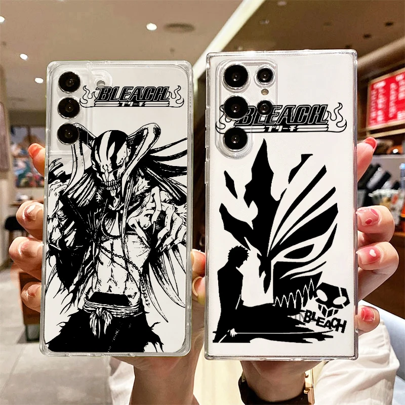 

Anime BLEACH Kurosaki Ichigo Phone Case For Samsung S23 S22 S21 S20 FE Ultra Pro Lite S10 5G S10E M52 Plus Transparent Cover