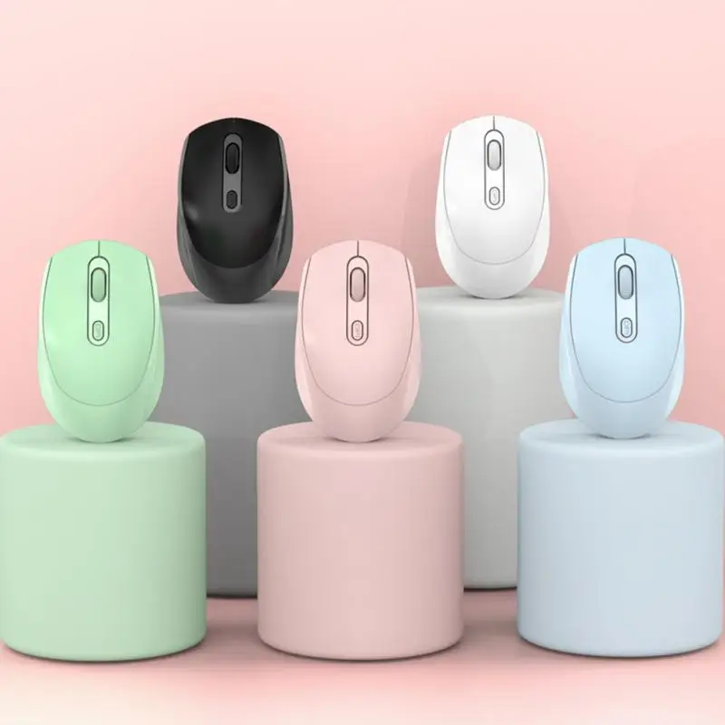

Dual Mode Mouse 2.4GHz/ 5.1 Wireless Office Mice Mute Charging Mouse M107 Morandi Wireless -compatible Mice