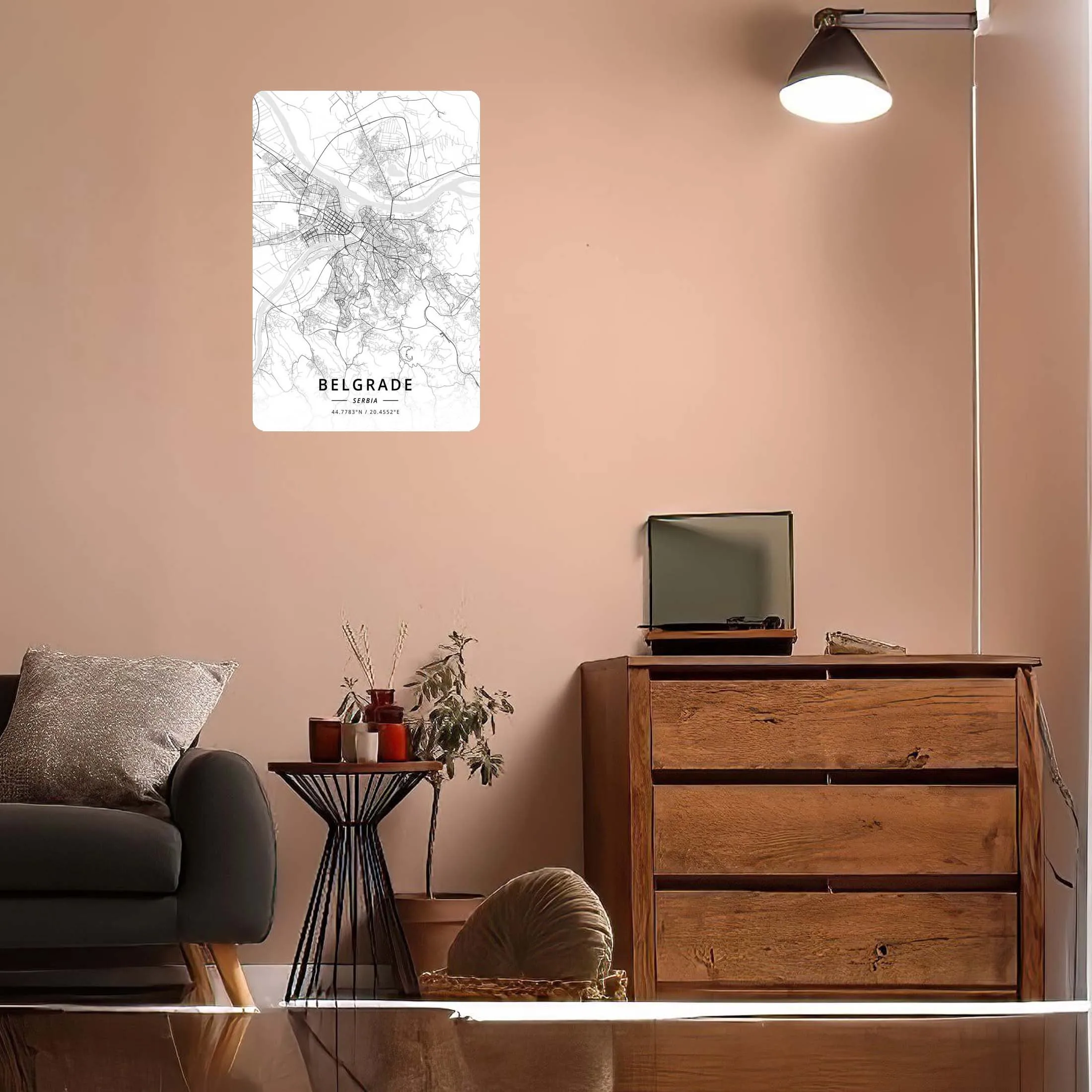 Белградская Карта Сербии искусственное металлическое украшение для стен