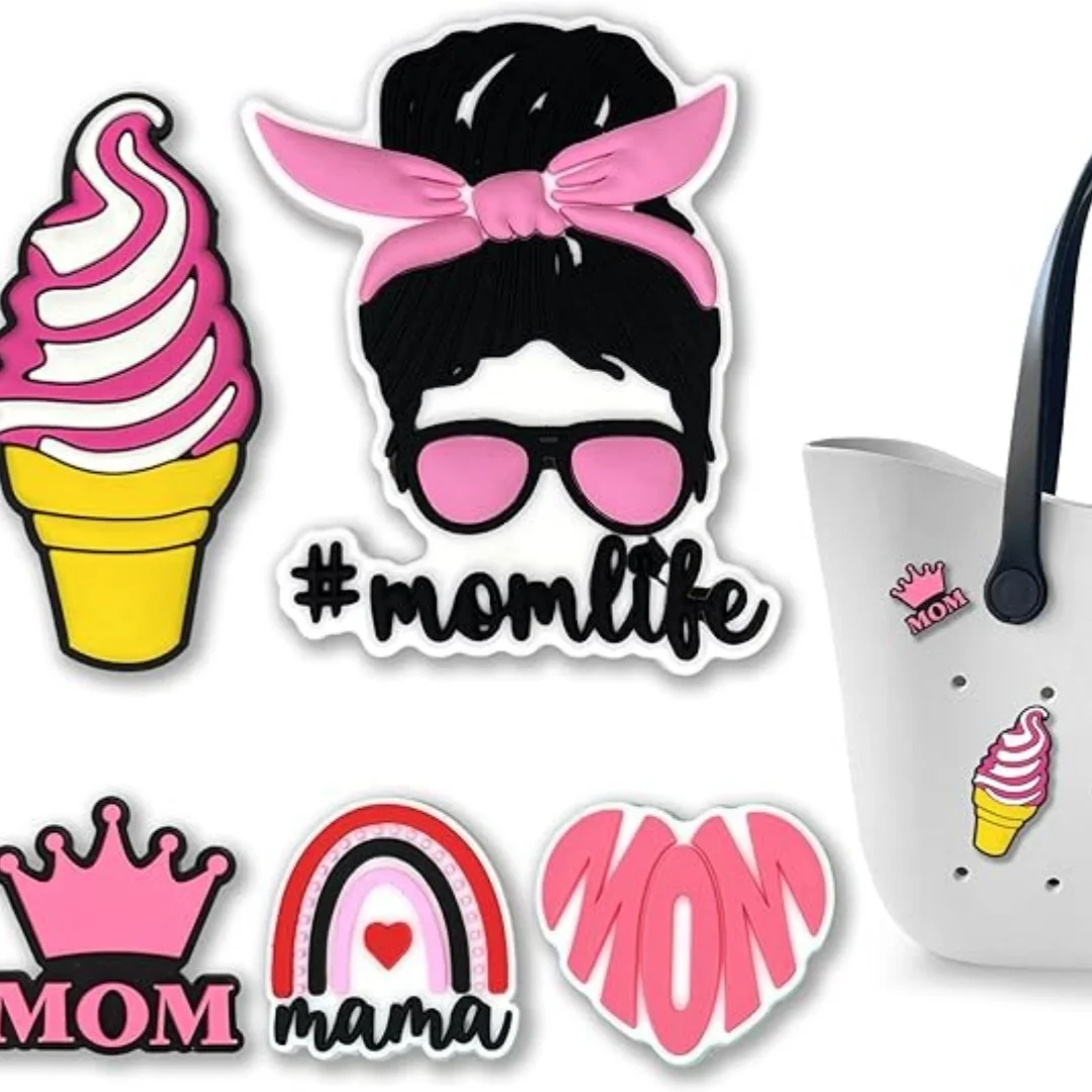 Фото Летние подвески для собак Mom Life для пляжной сумки, резиновые вставки из ПВХ, подвески, аксессуары для сумки, пляжная сумка-тоут №1