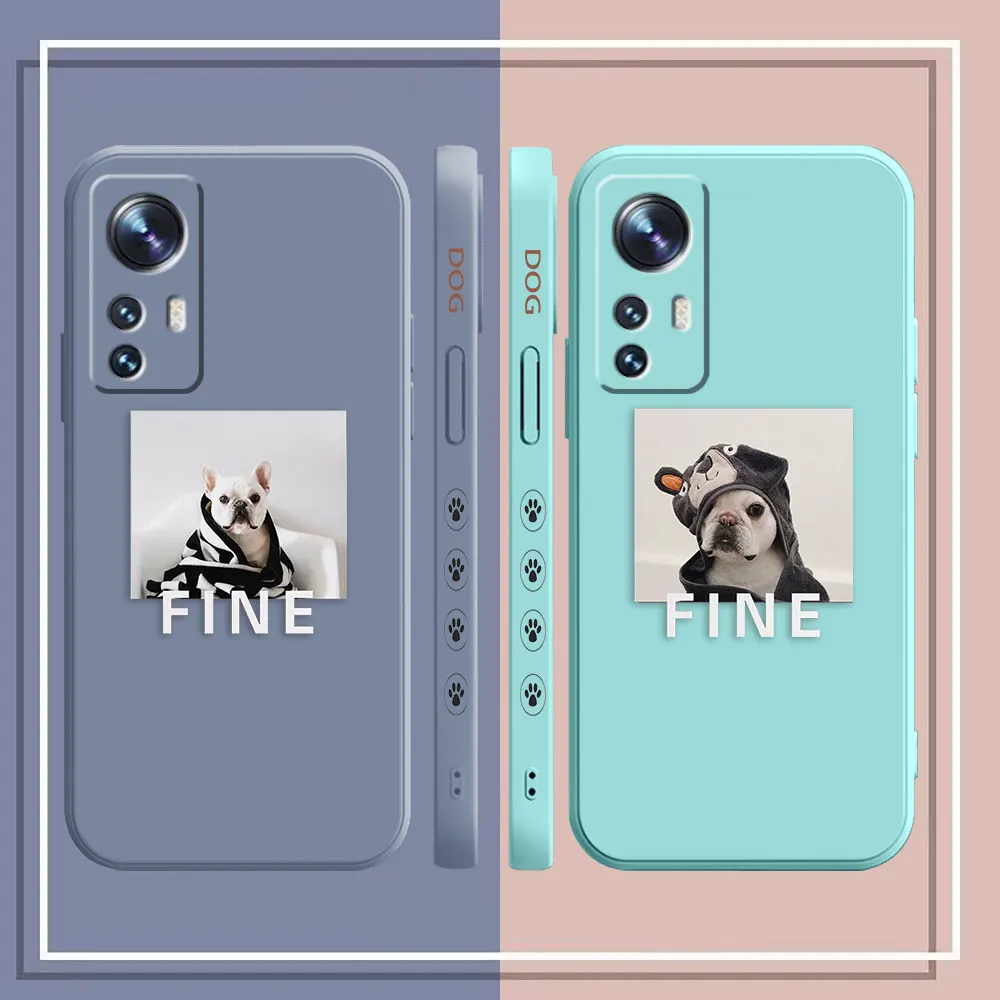 Phone Case For Xiaomi 13 12 12T 12S 11 11T 10 10S 9 8 Pro Ultra Lite Colour Simple Case Cover Funda Cqoue Shell FIND Lovely Dog