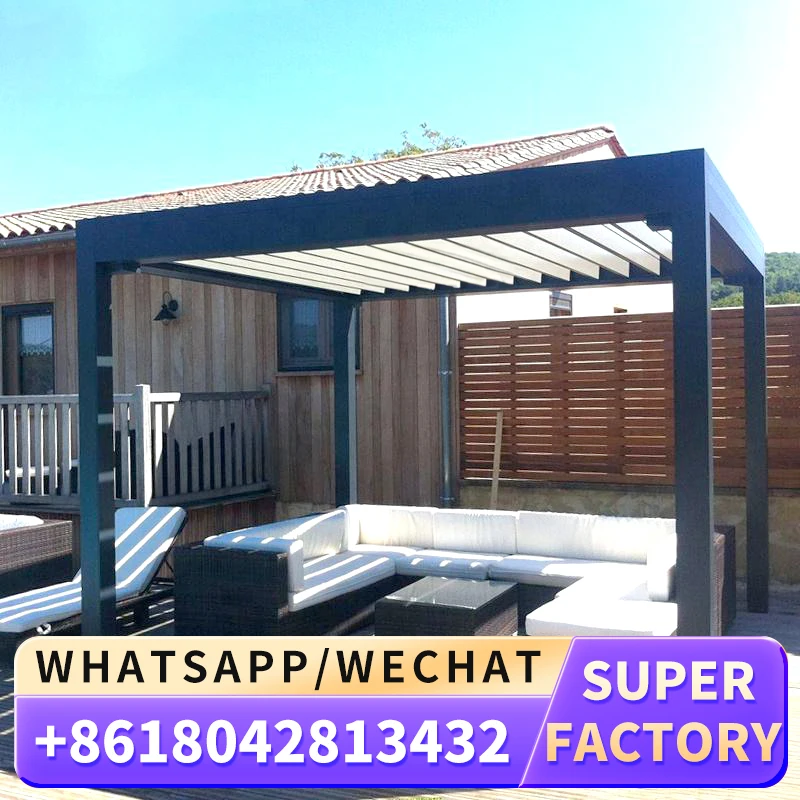 Высококачественные перголы рестораны биоклиматический боковой тент складная