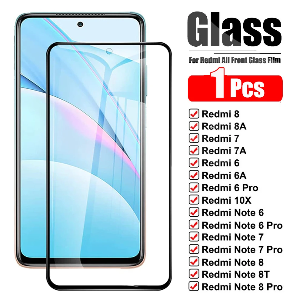 

1pc 9D Tempered Glass For Xiaomi Redmi Note 8T 8 7 6 Pro Screen Protector For Redmi 8 8A 7 7A 6 6A K20 K30 5G Full Cover Film