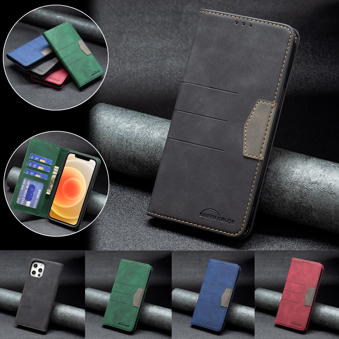 

Leather Case Protect Phone Cover on for OPPO Realme C31 9 Pro+ C12 C25 C21 C20 C35 Find X5 Reno 7 Narzo 20 30A Flip Wallet Funda