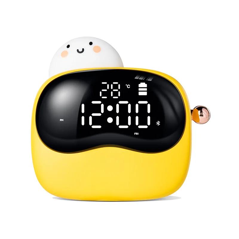 

Egg Digital Alarm Clock Children Kids Snooze Function Night Light Sound Control Bluetooth Connection Soft Light for Sleep