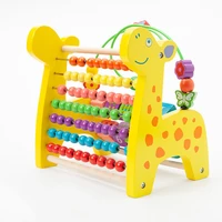 cute montessori wooden rainbow abacus rack deer arithmetic rack developing kids math cognition instrument toys