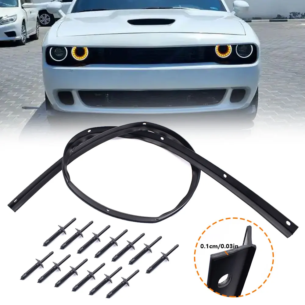 

Для Dodge Challenger 2008-2021 68051392AB 68051392AA модификация аксессуар передняя фаска бампера уплотнение капота водонепроницаемый с заклепками